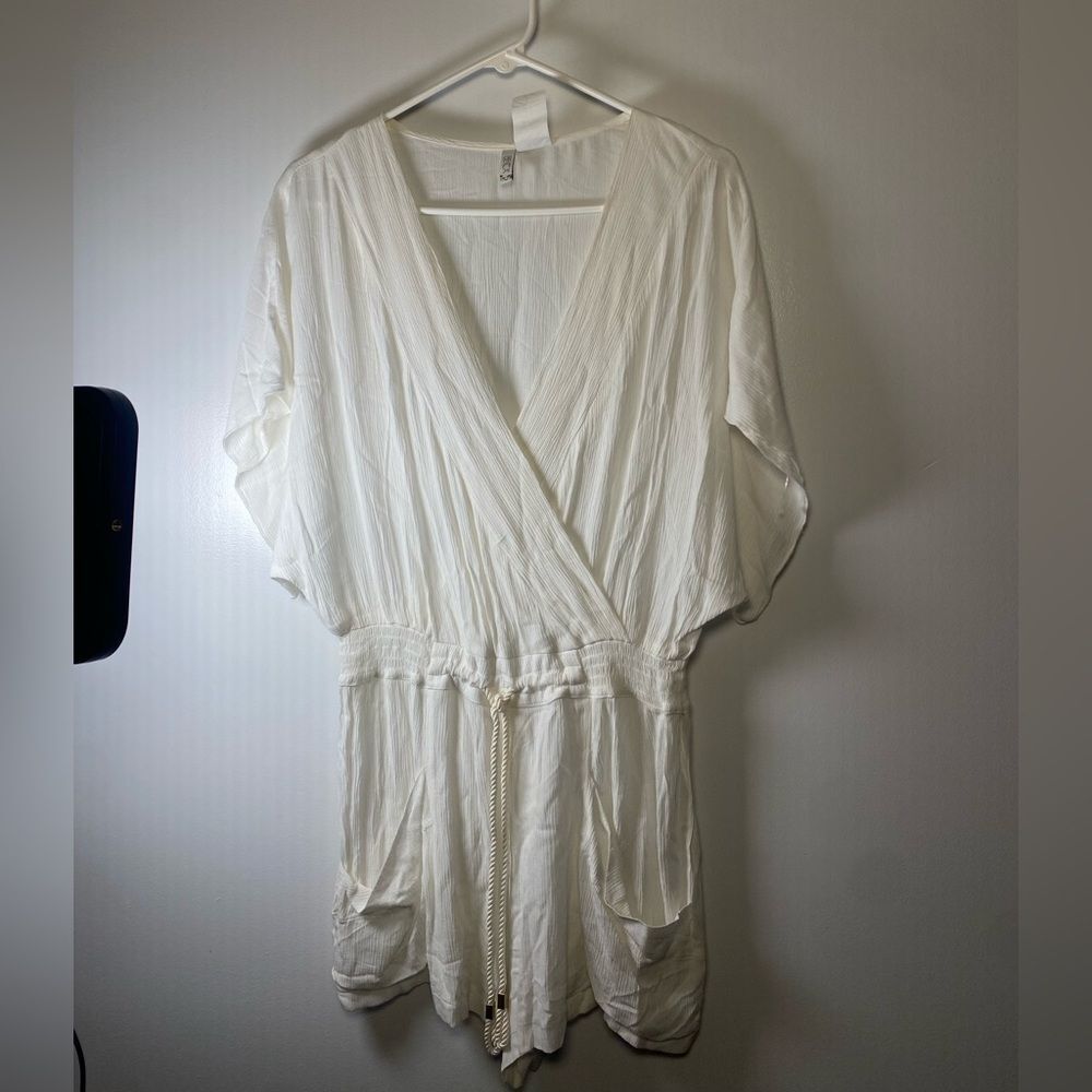 BECCA Ivory Wrap Jumpsuit